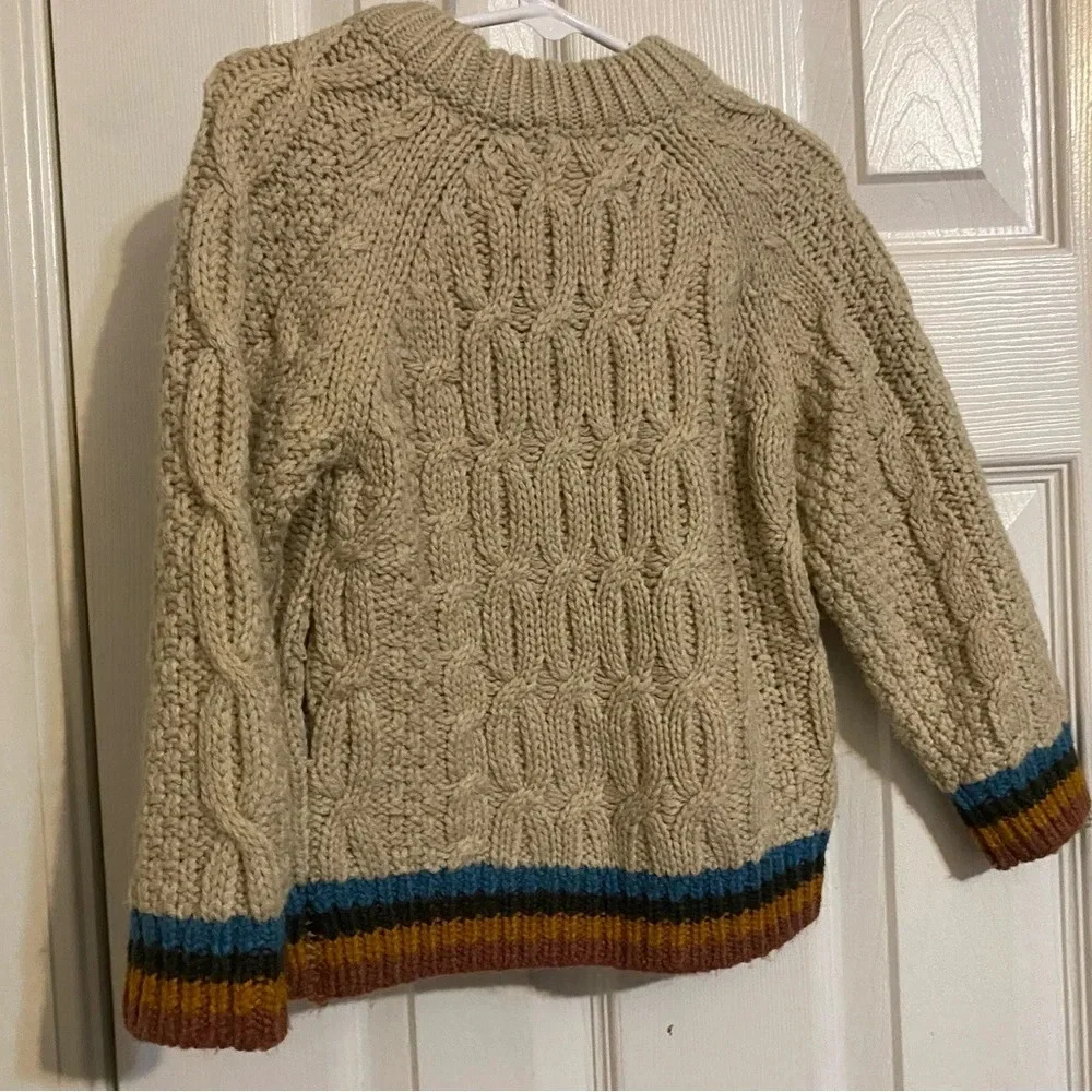 HTF Zara Chunky Accent-Striped Knit Sweater